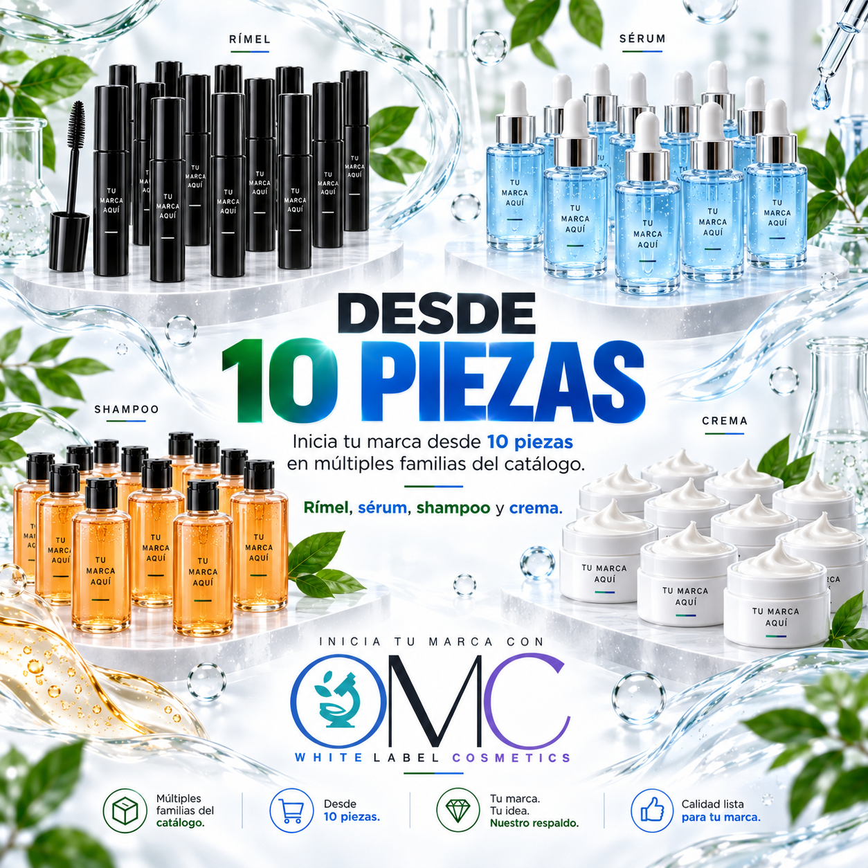 Inicia tu marca desde 10 piezas con OMC White Label