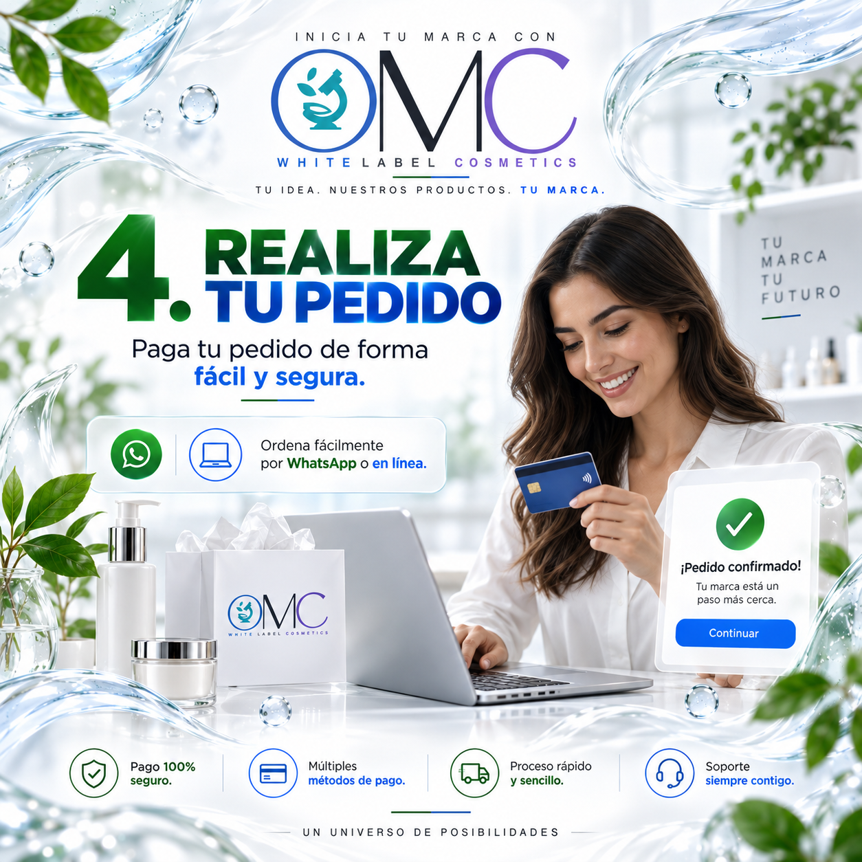 Realiza tu pedido White Label y paga de forma segura
