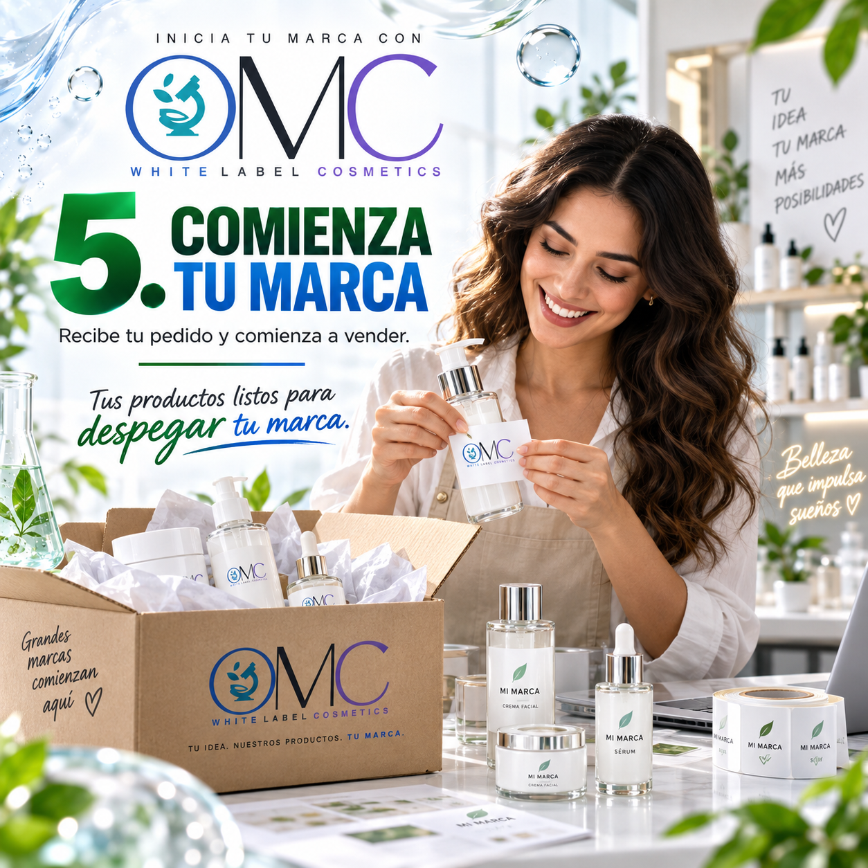 Recibe productos OMC White Label y comienza tu propia marca