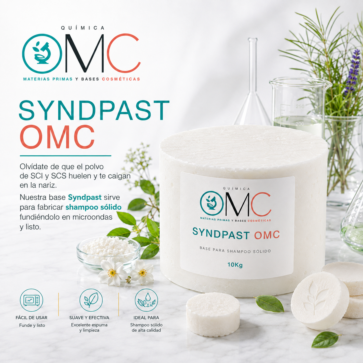 Base cosmética Syndpast OMC para shampoo sólido