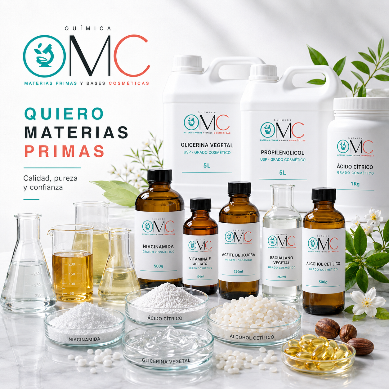 Quiero materias primas cosméticas OMC